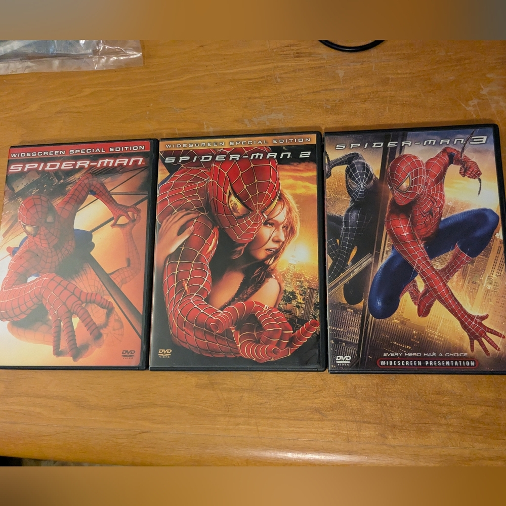 Spider-Man Trilogy 3 DVD Lot Sam Raimi Tobey Maguire Widescreen Special Edition